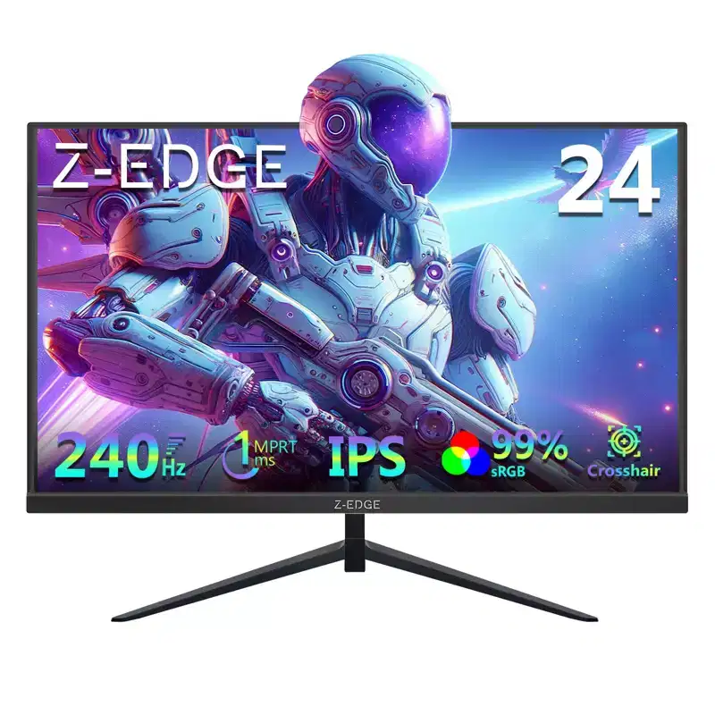 Z-Edge UG24PJ 24 Inch 240 Hz IPS Panel 1ms FreeSync FHD 1920x1080 Gaming Monitor, 16:9 Adjustable Tilt 2 x HDMI 2.0 & 2 x DP1.4 350cd/m HDR10