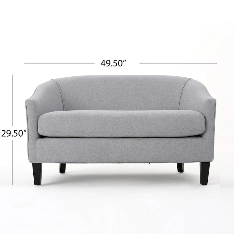 Polyester Fabric Loveseat with Padded Cushions
