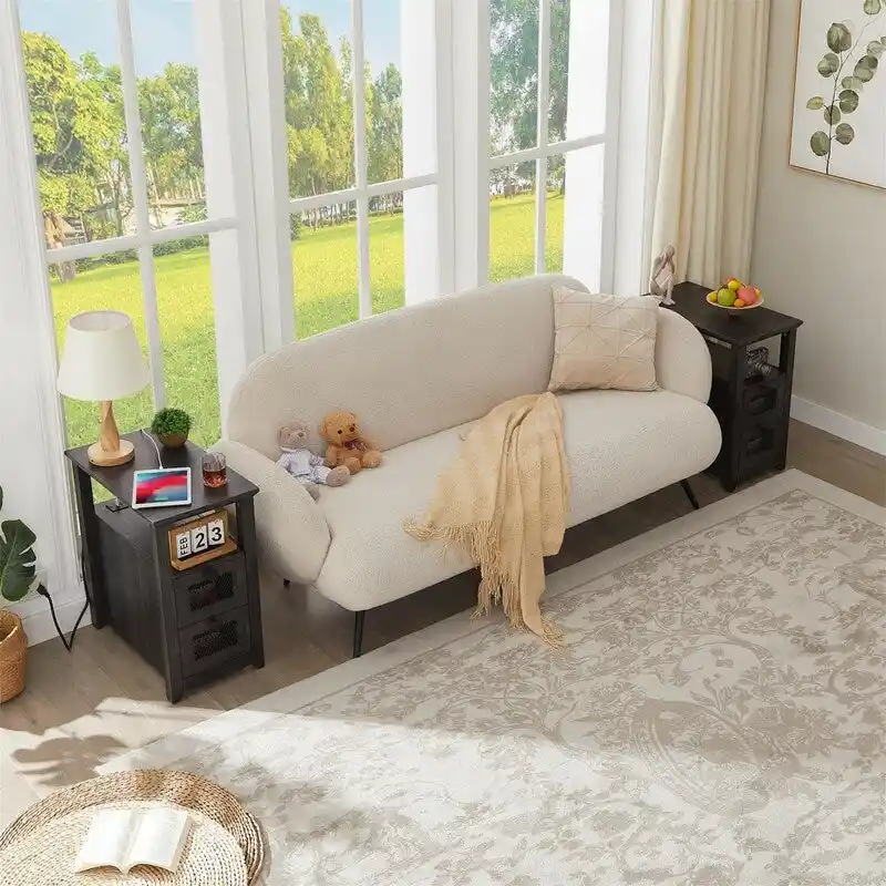 End Table with Charging Station - 13.78D x 23.6W x 24.8H