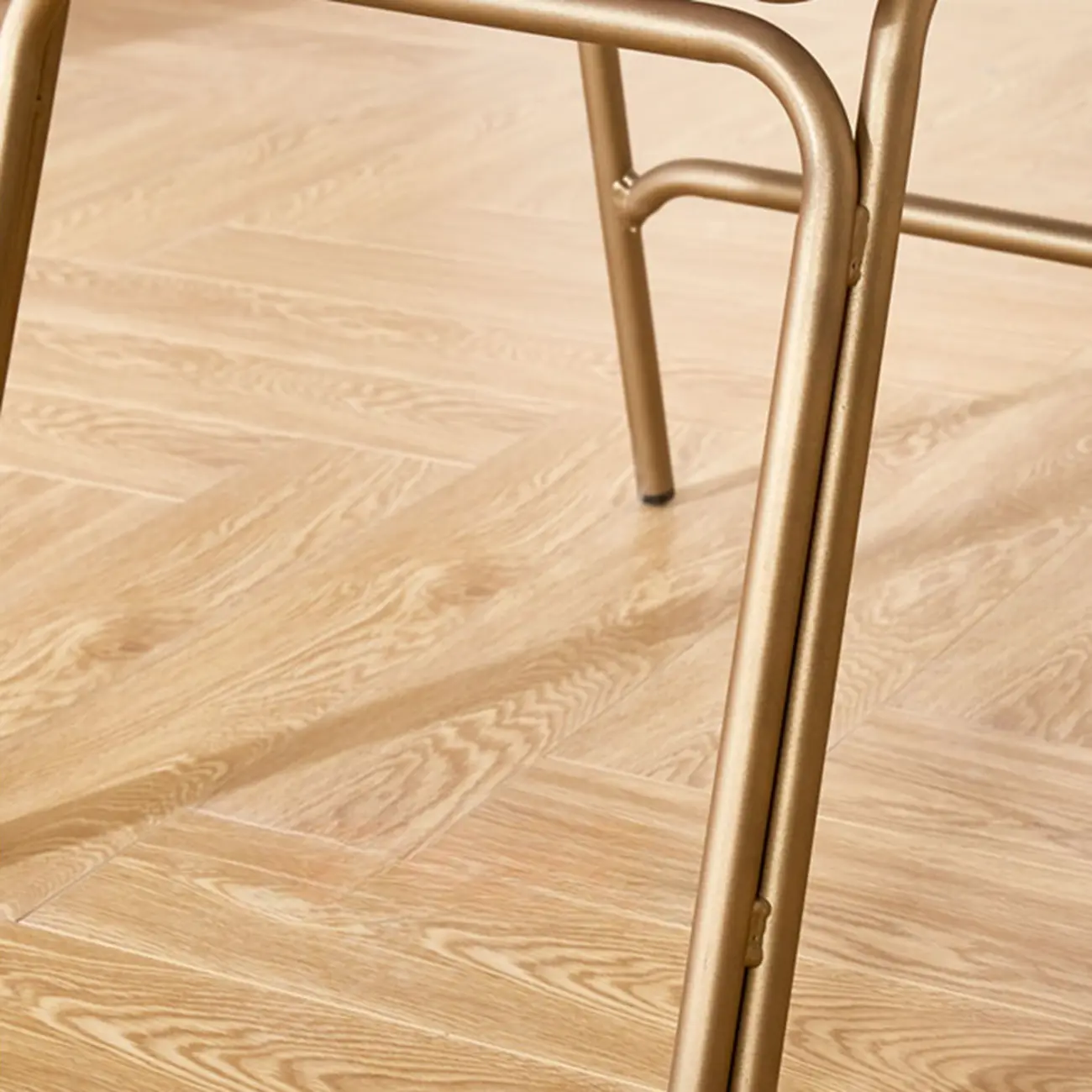 Modern Metal Frame Faux Leather Open Back Dining Chair