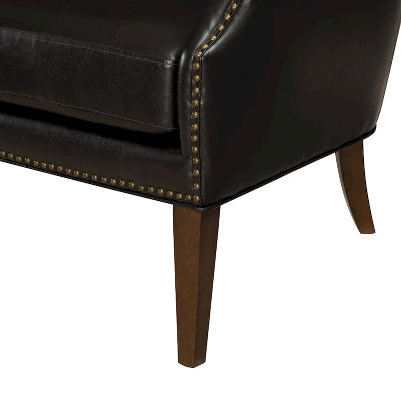 Douglas Faux Leather High Leg Slope Arm Accent Chair by Greyson Living