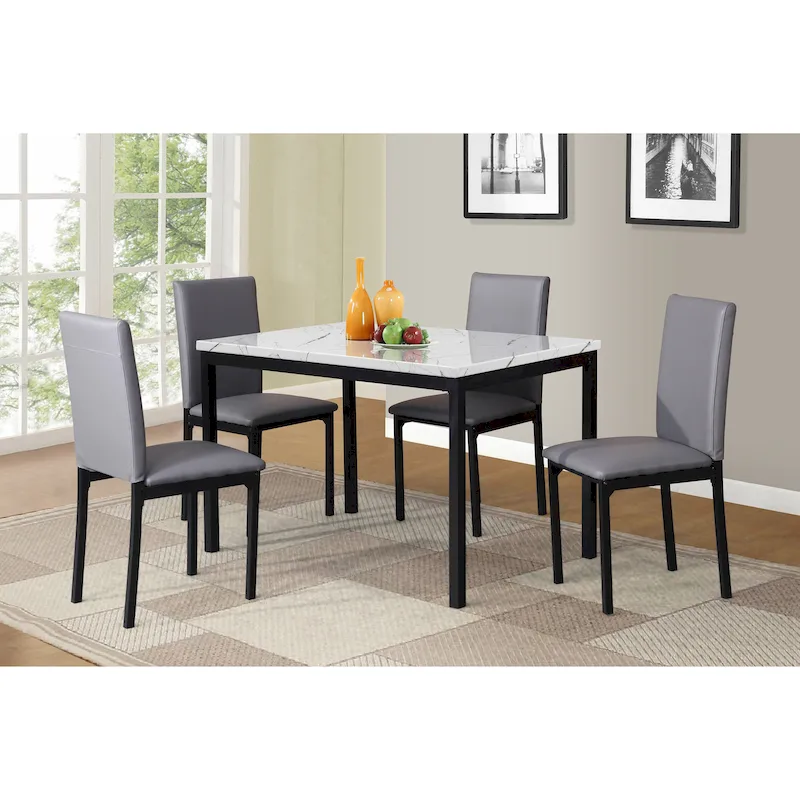 Roundhill Furniture Citico Metal 5-PC Dinette Set