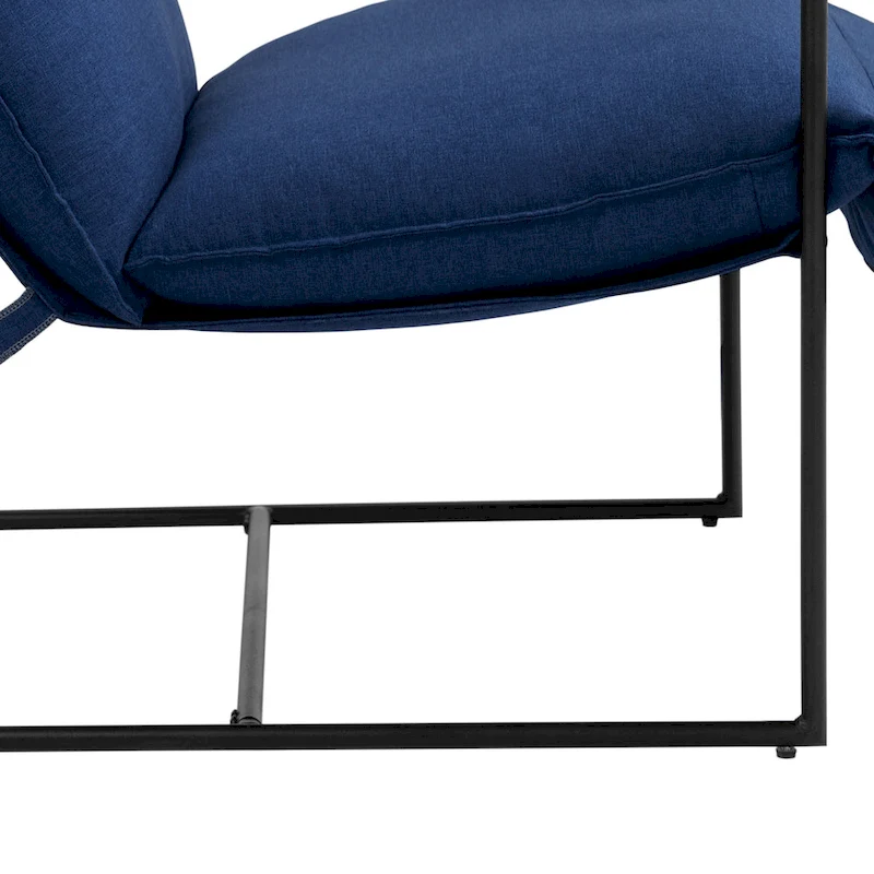 Fabric Accent Chair Metal Framed Sling Armchair Set of 2