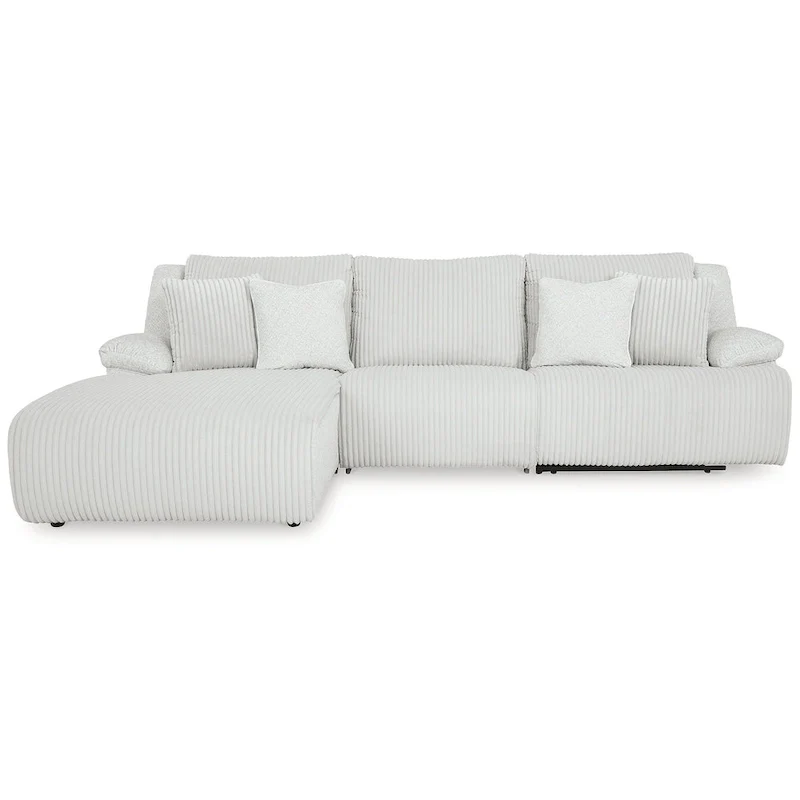 Corduroy Reclining Sectional Sofa with Chaise - 3-Piece Set