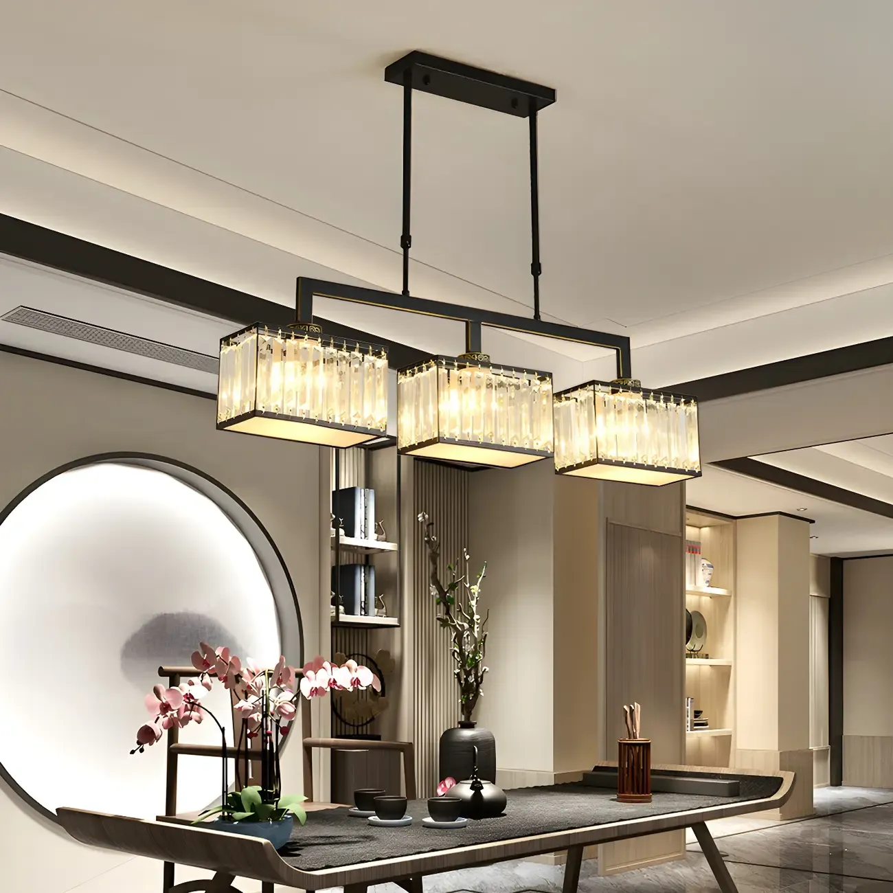 Kitchens Modern Crystal Gold Island Pendant Light