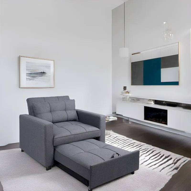 3-in-1 Convertible Recliner Chair Bed with Foldable Lounge