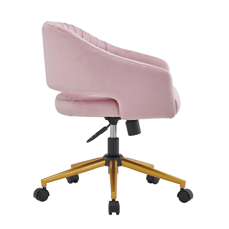 Modern Gold Office Chair Velvet Task Chair Swivel Height Adjustable Computer Chair