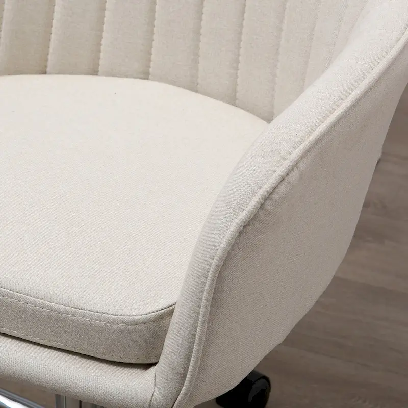 Vinsetto Mid-Back Office Computer Chair: Tub Shape Design, Lined Pattern Back, Swivel Wheels - 23.25*24*37.75