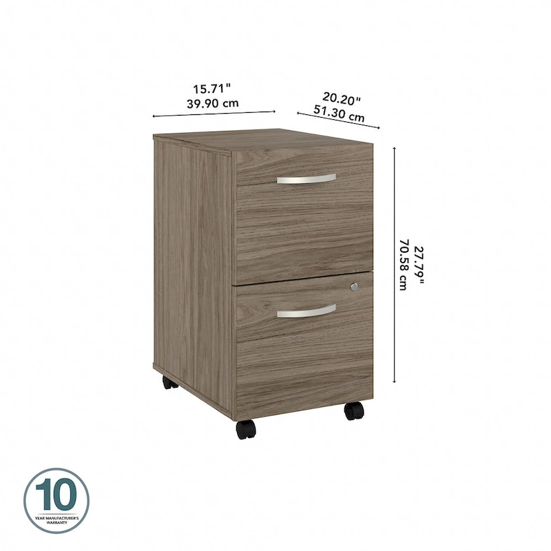 Hybrid 2 Drawer Mobile File Cabinet by Bush Business Furniture