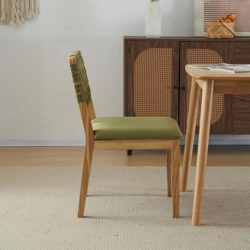 Mid Century Modern Wooden Dining Chairs Set of 2