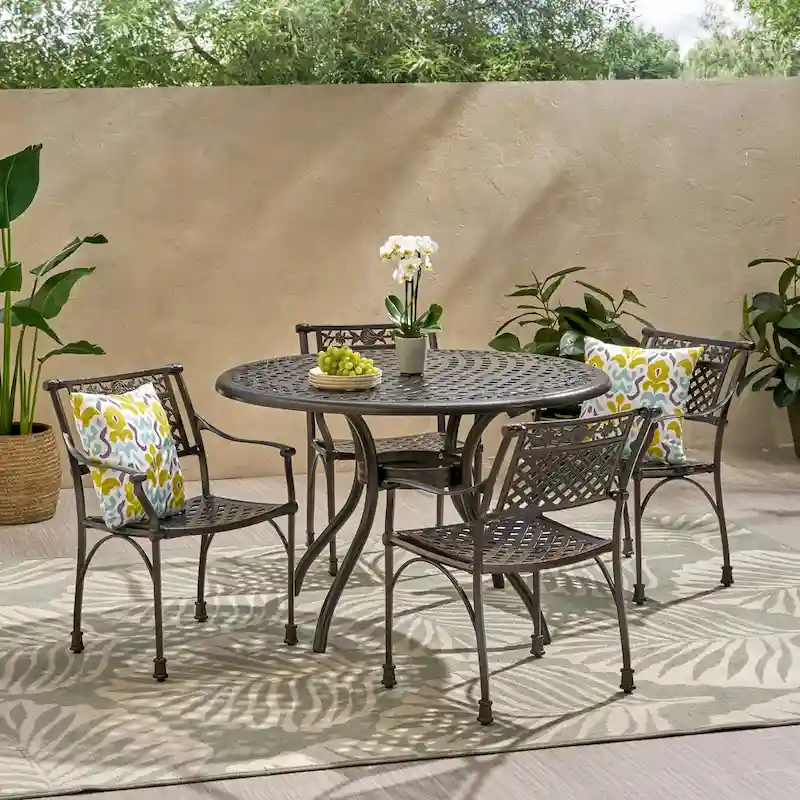 Ridgecrest Outdoor Aluminum 5-piece Dining Set by Christopher Knight Home