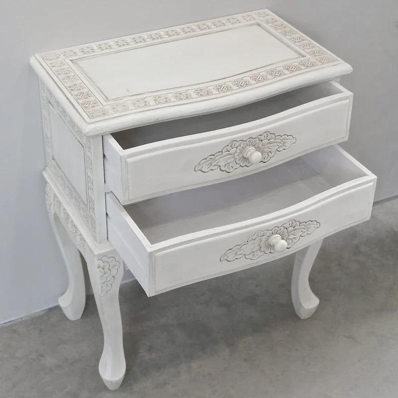Antique White 2-Drawer End Table