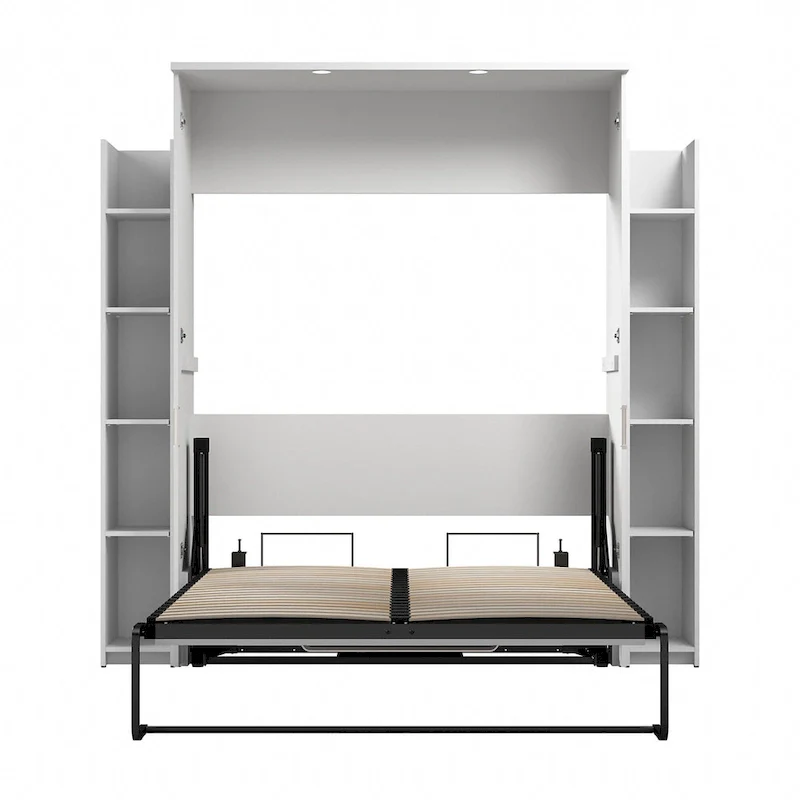 Lumina Full Murphy Bed with Shelves (81W) by Bestar