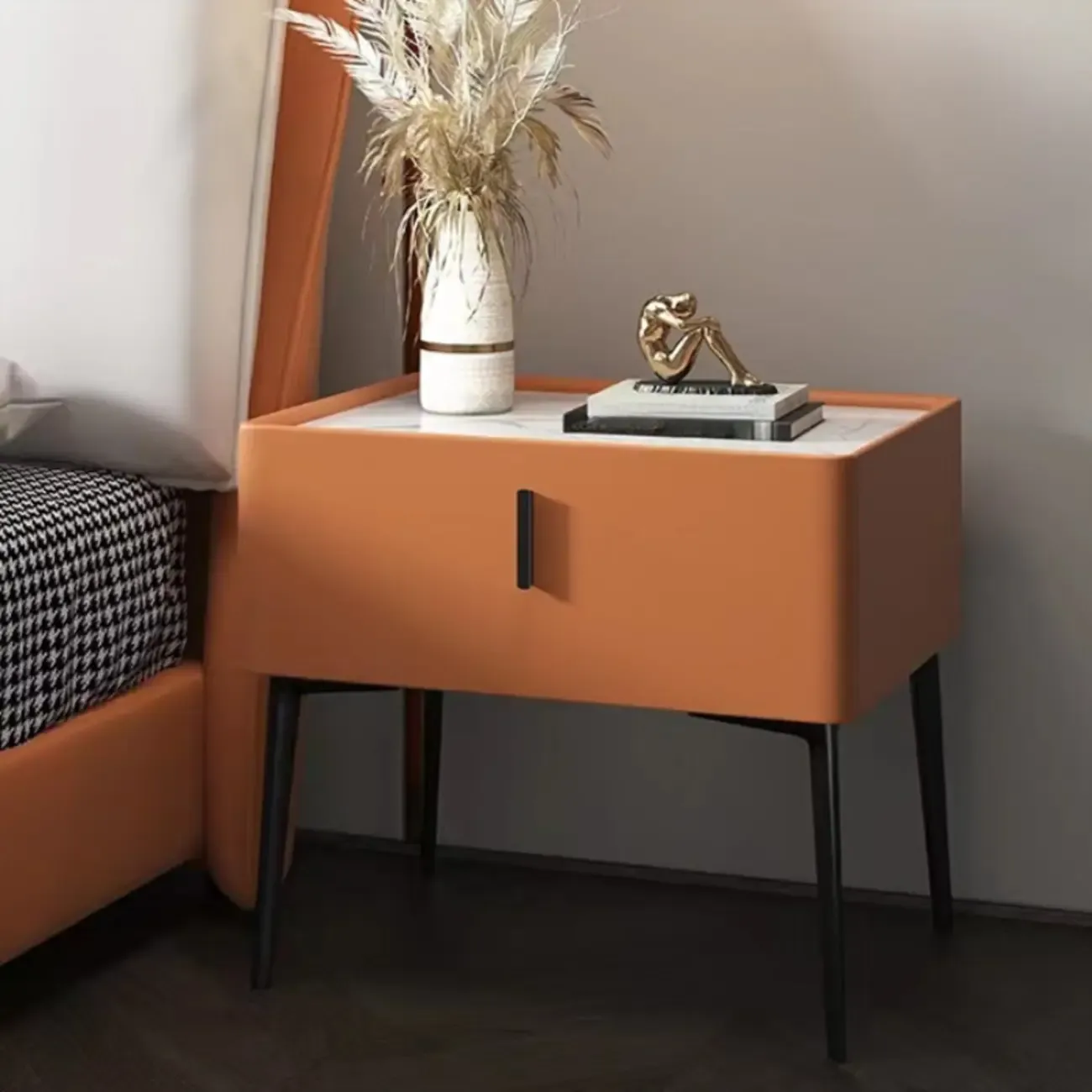 Modern Narrow Nightstand with Drawer