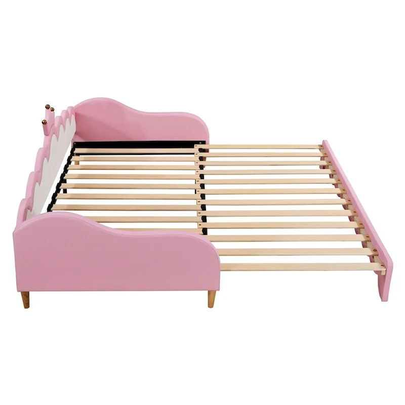 Twin Extending Daybed with LED Lights,Upholstered Princess Daybed