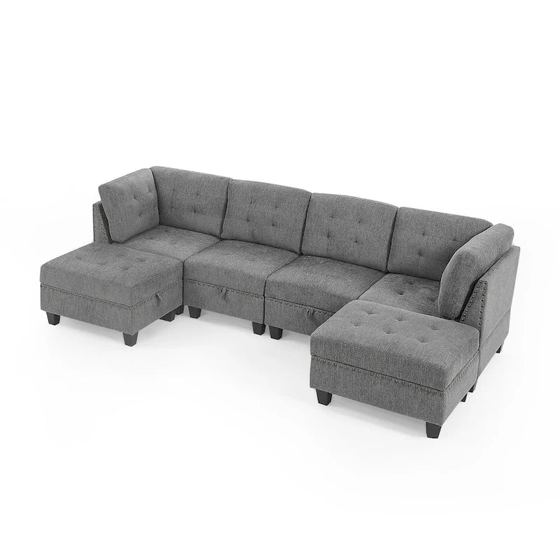 DIY Combination Modular Sectional Sofa, Gray