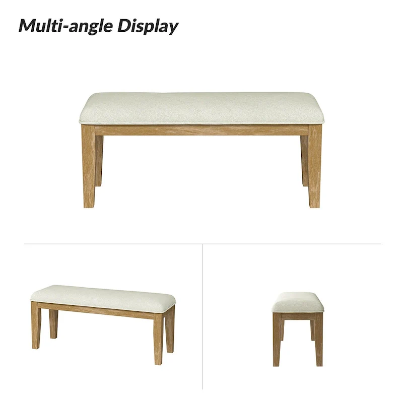 Sandra Rustic Farmhouse Design Solid Wood Dining Bench by HULALA HOME