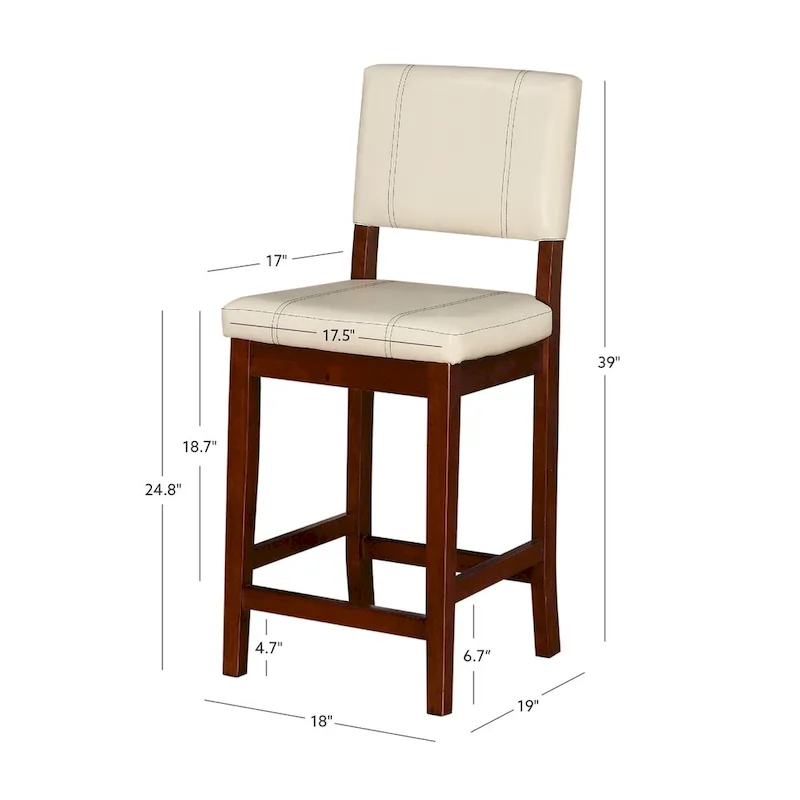 Milano Faux Leather Cream Counter Height Bar Stool