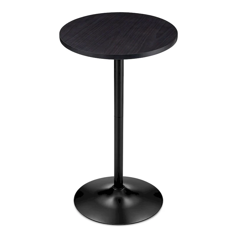 Glitzhome 39.5H Modern Bistro Walnut Top Round Pub Bar Table
