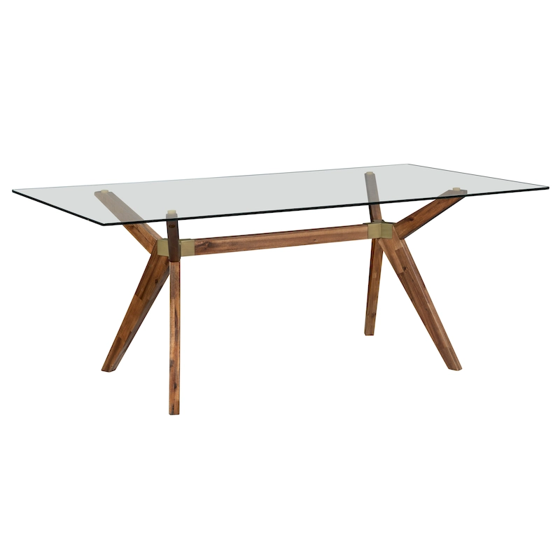 Rye Studio Waldorf Modern Glass Dining Table
