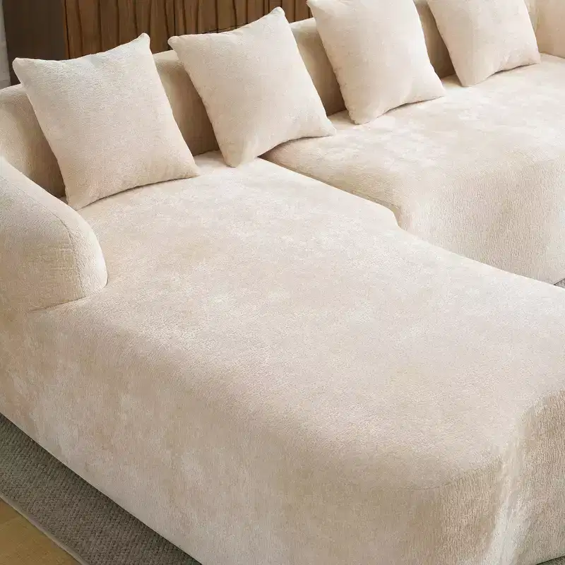 GDFStudio Belmont 104 Full Compression L-Shape Modular Chenille Upholstered Sectional Sofa
