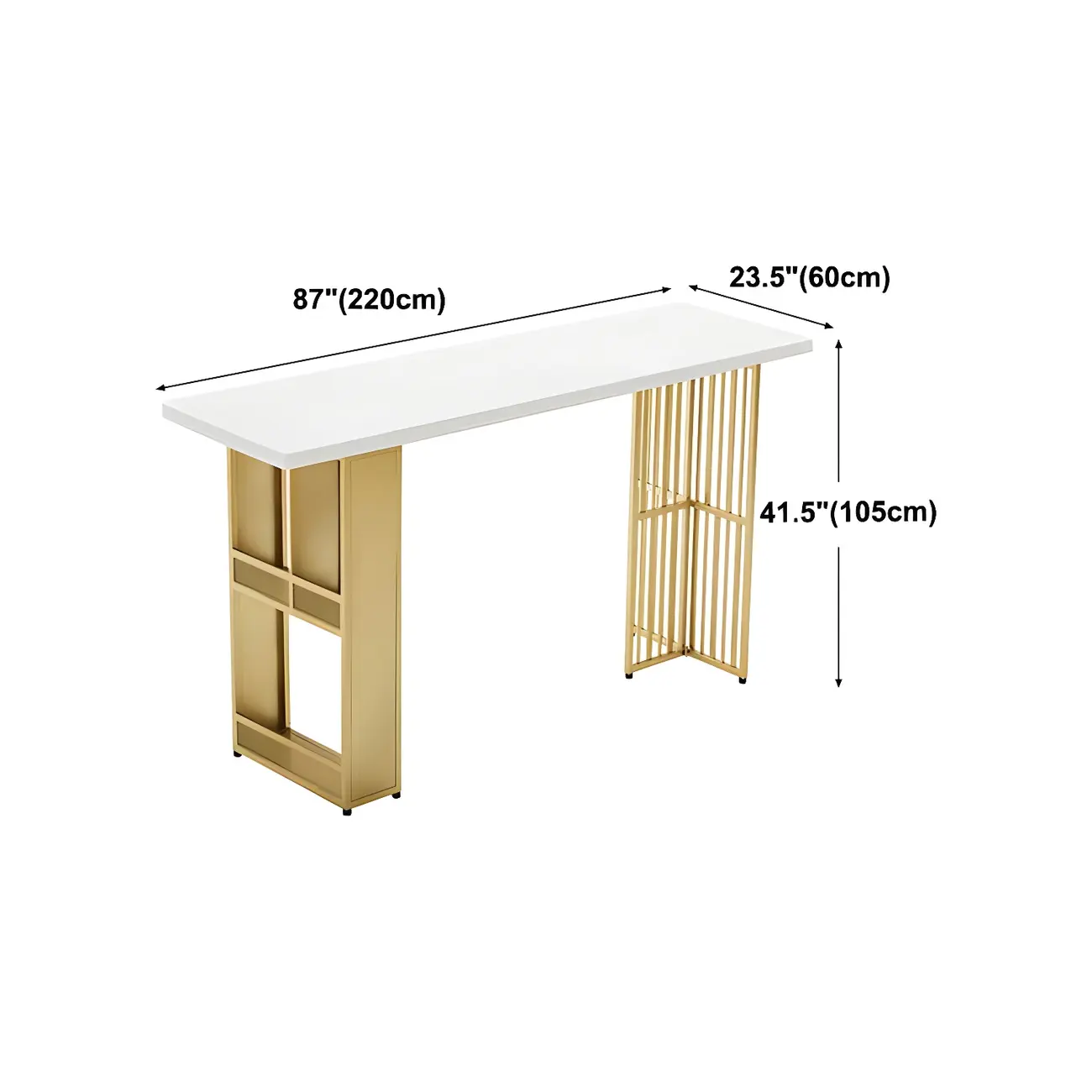 Glam Gold Wood Top Metal Shelf Bar Tables