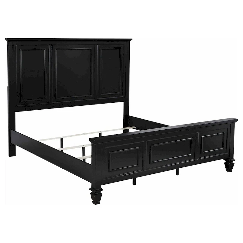 Black Farmhouse Panel King Bed