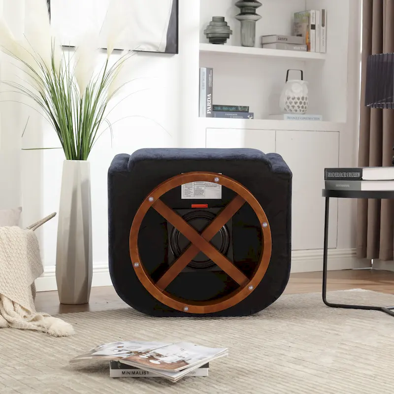 360 Degree Accent Swivel Chair,Chenille Upholstered Arm Chair