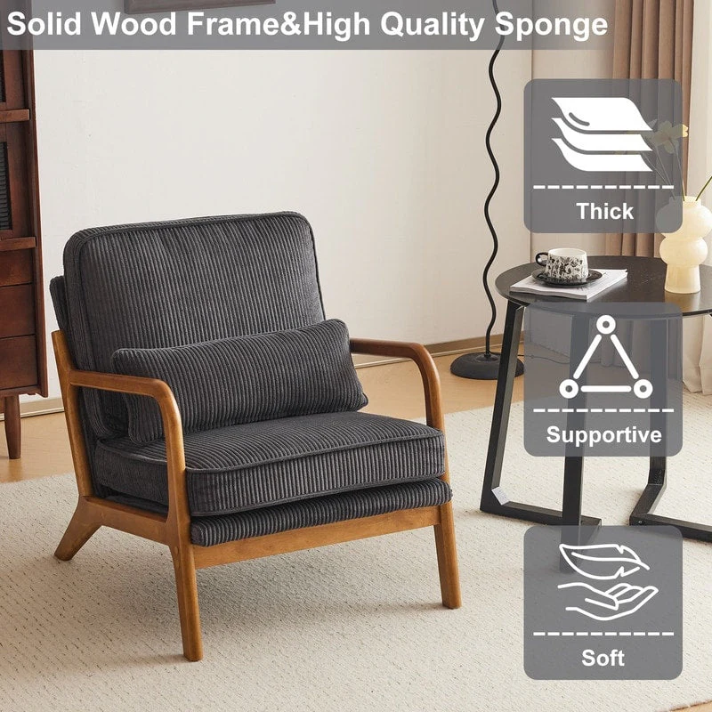 Mid Century Modern Upholstered Accent Chair