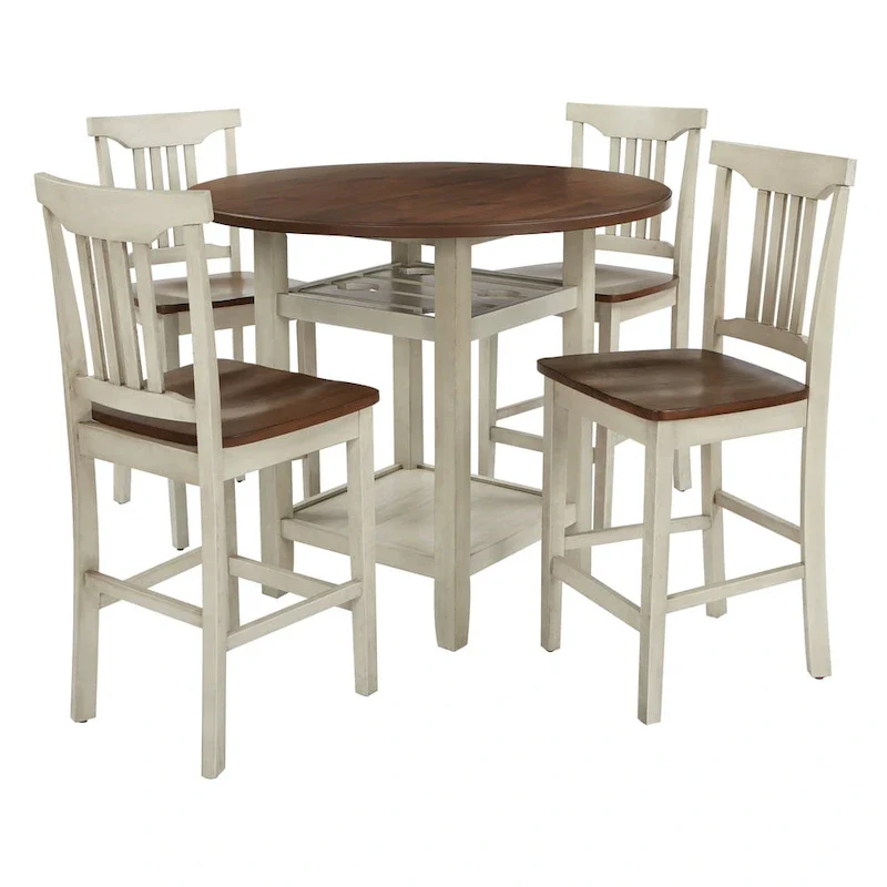 Simmons Antique White and Brown 5-piece Dining Set