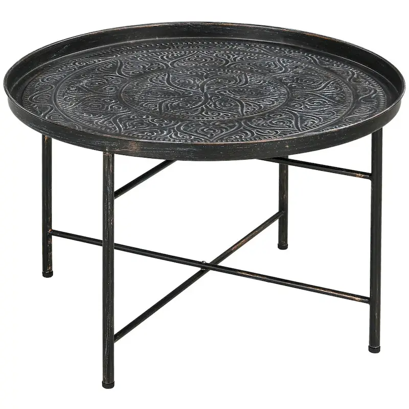 Black Round Coffee Table 24
