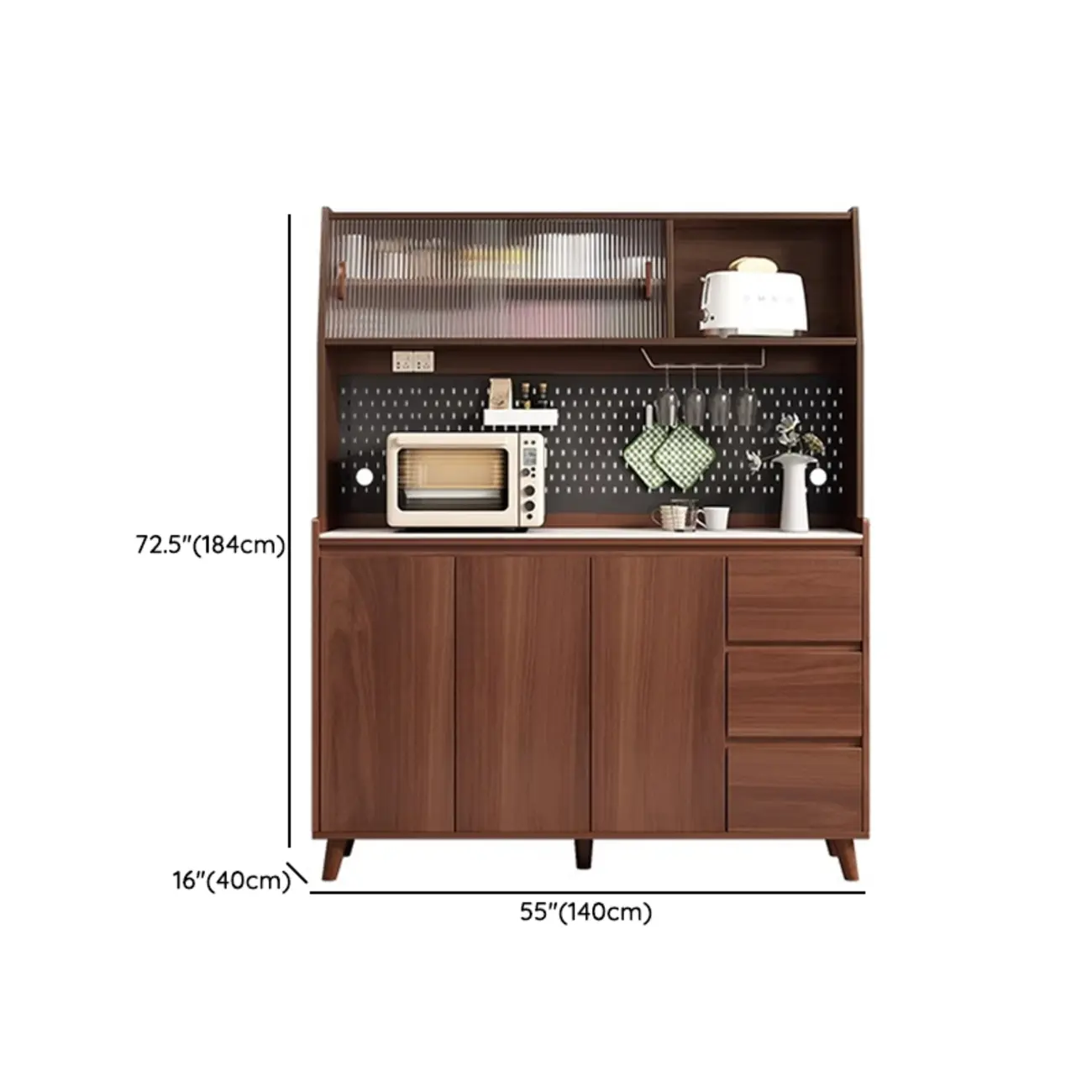 Modern Slab Stone Countertop Kitchen Sideboard