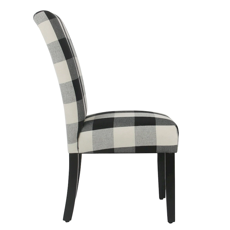 HomePop Black Plaid Parsons Dining Chair (Set of 2)