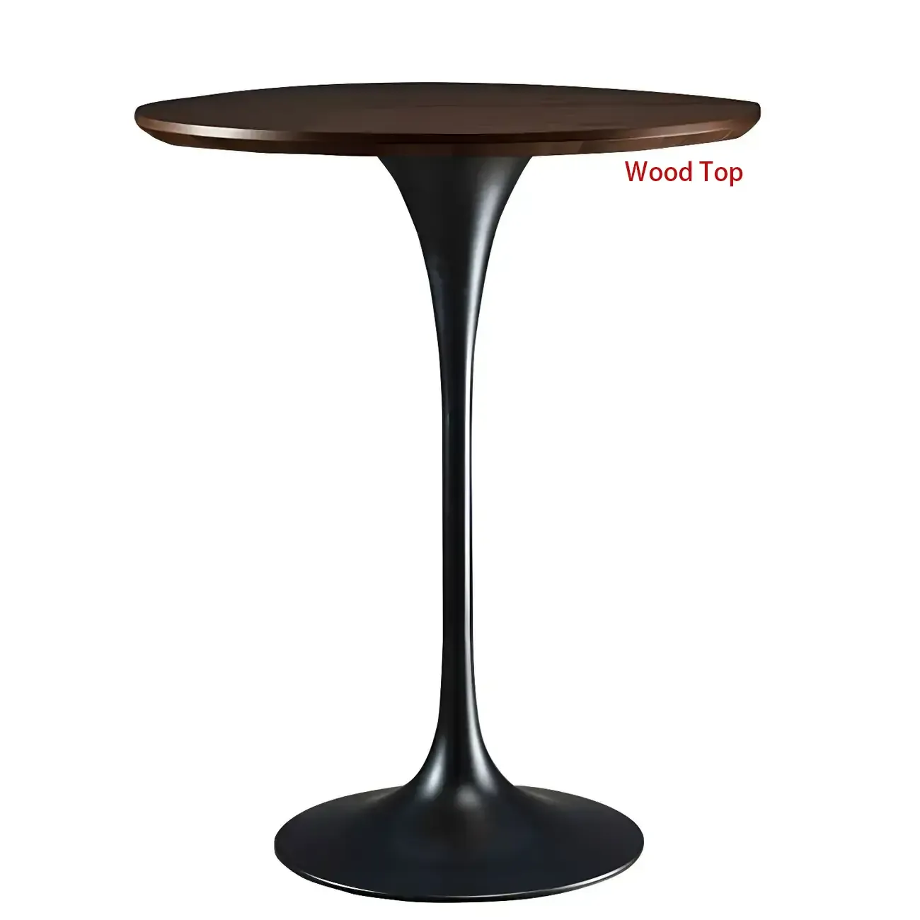 Round Glam Brown Gold Metal Tulip Base Bar Tables