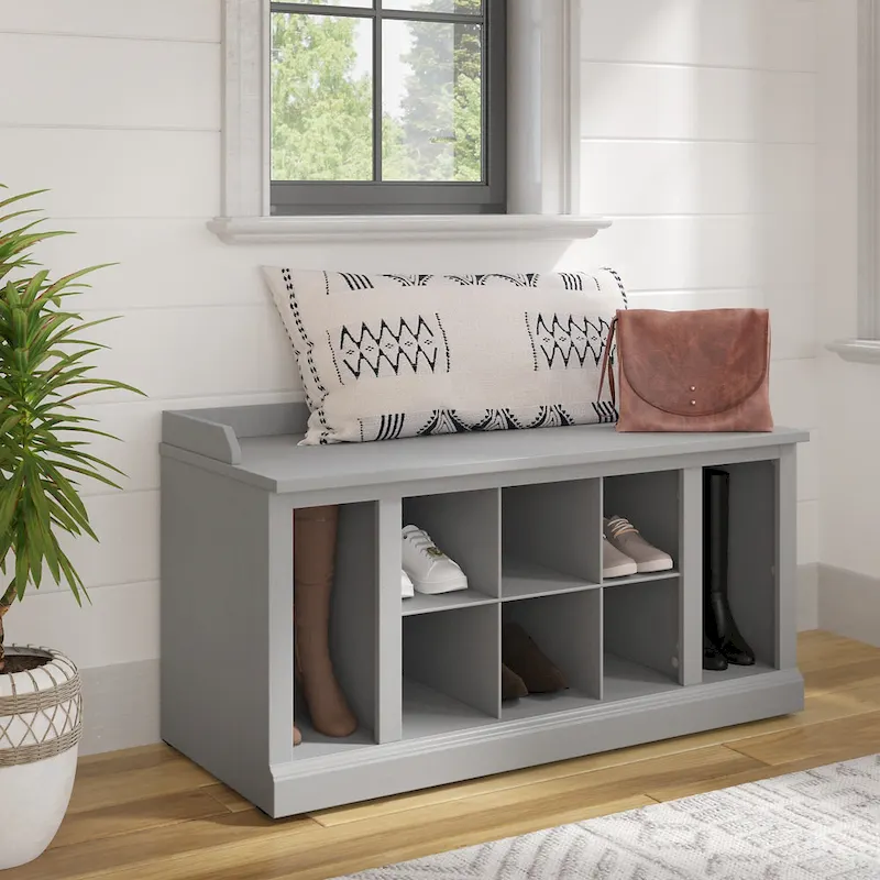 Woodland 40W Shoe Storage Bench with Shelves by