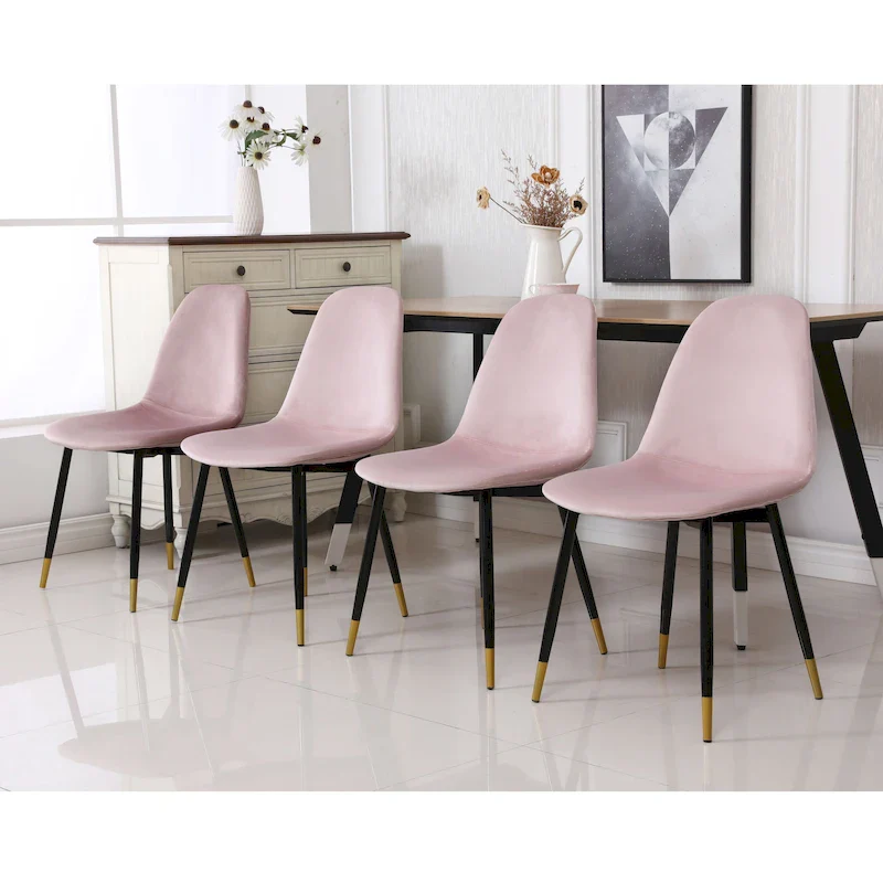 Lassan Contemporary Fabric Upholstered Dining Chairs (Set of 4)