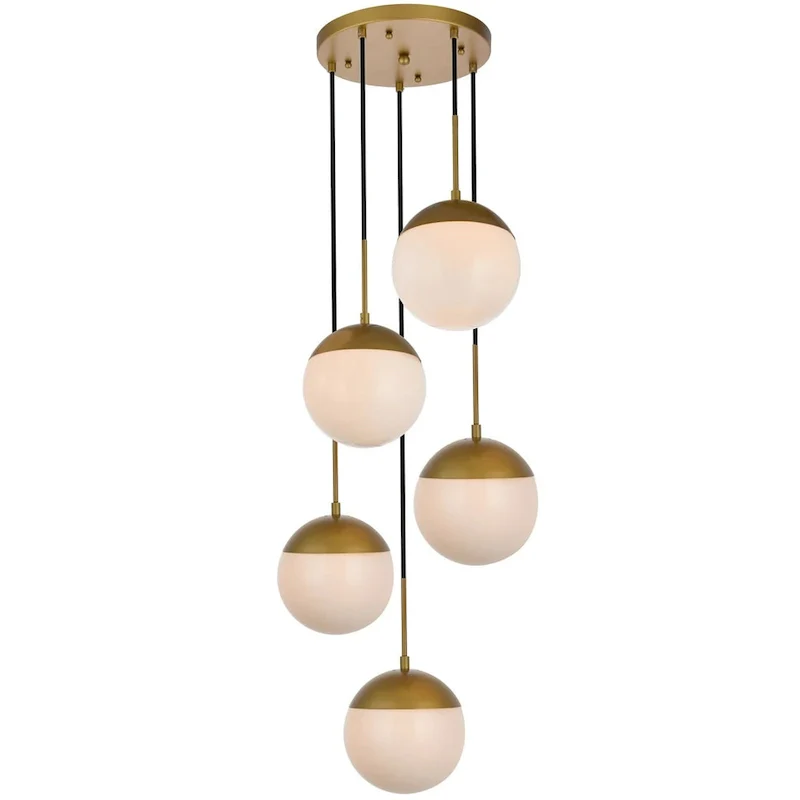 Elegant Lighting Eclipse 5 Light 18  Wide Multi Light Pendant with