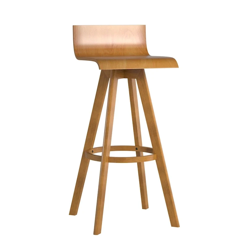Mid-Century Modern Swivel Wood Stool