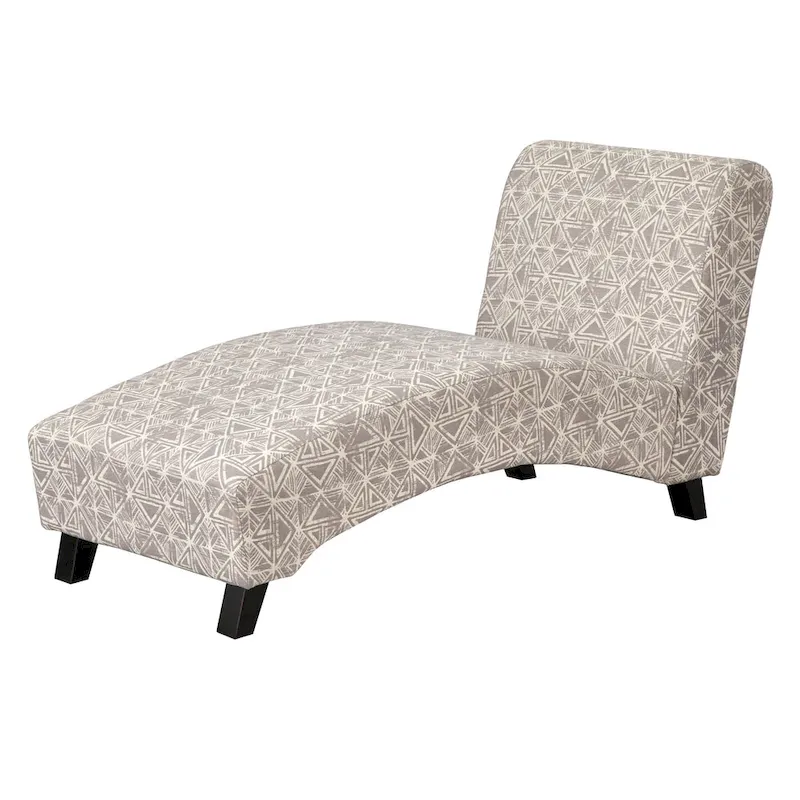 Curved Chaise Lounge - Light Grey/Dark Grey/Dusty Rose - Single Seat