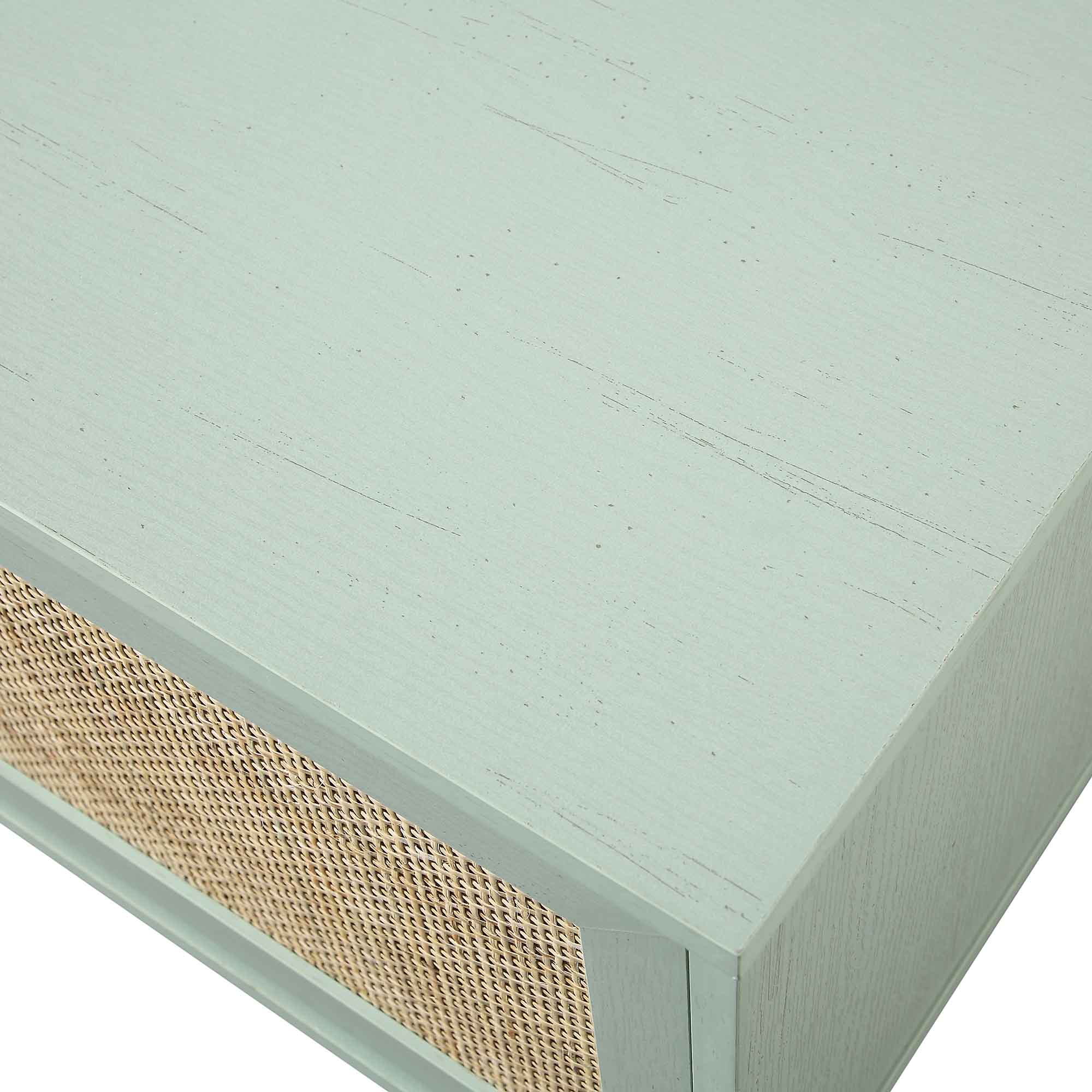 Woven Rattan 79in. Wide TV Unit, Mint