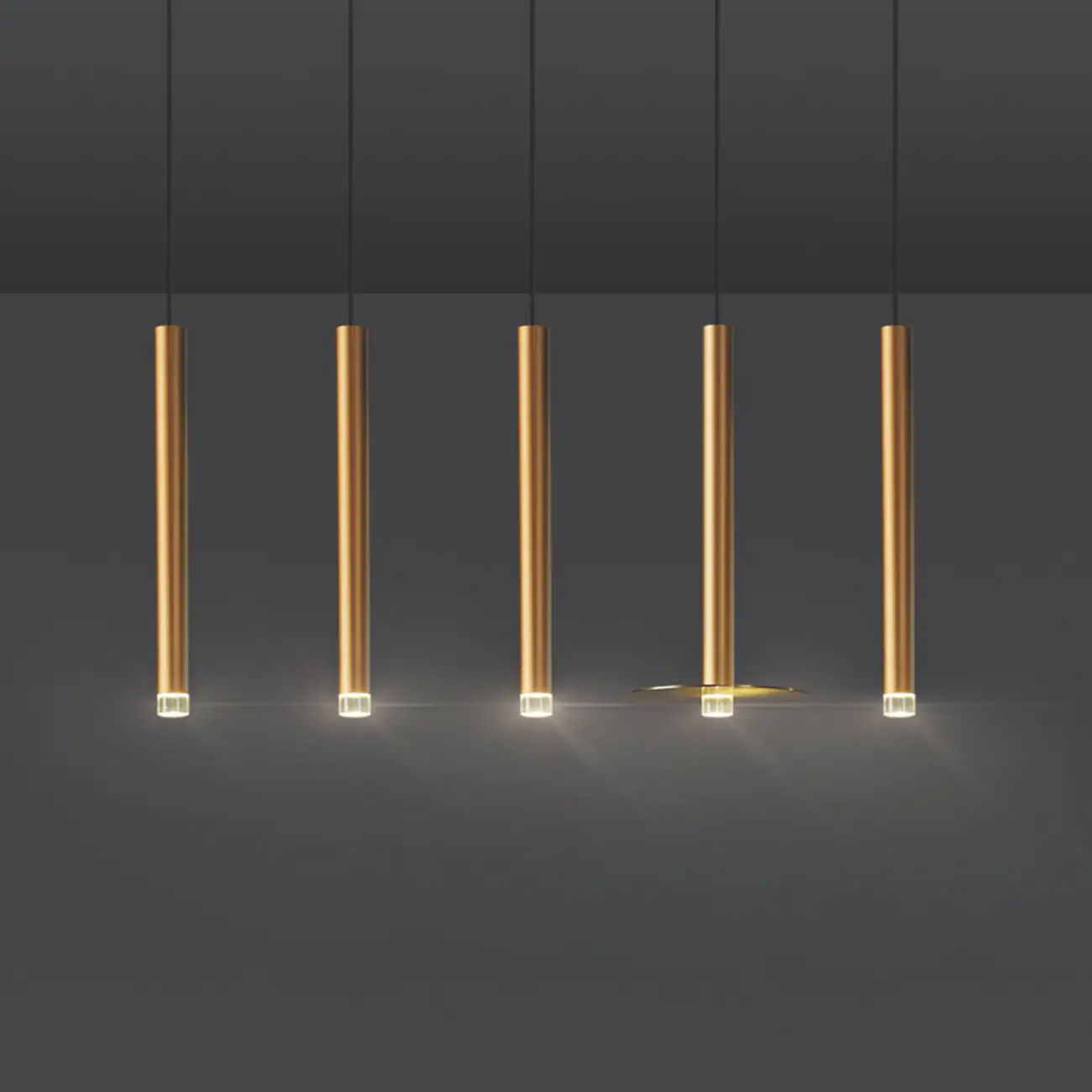 Modern Gold Metal Acrylic Geometry LED Pendant Light
