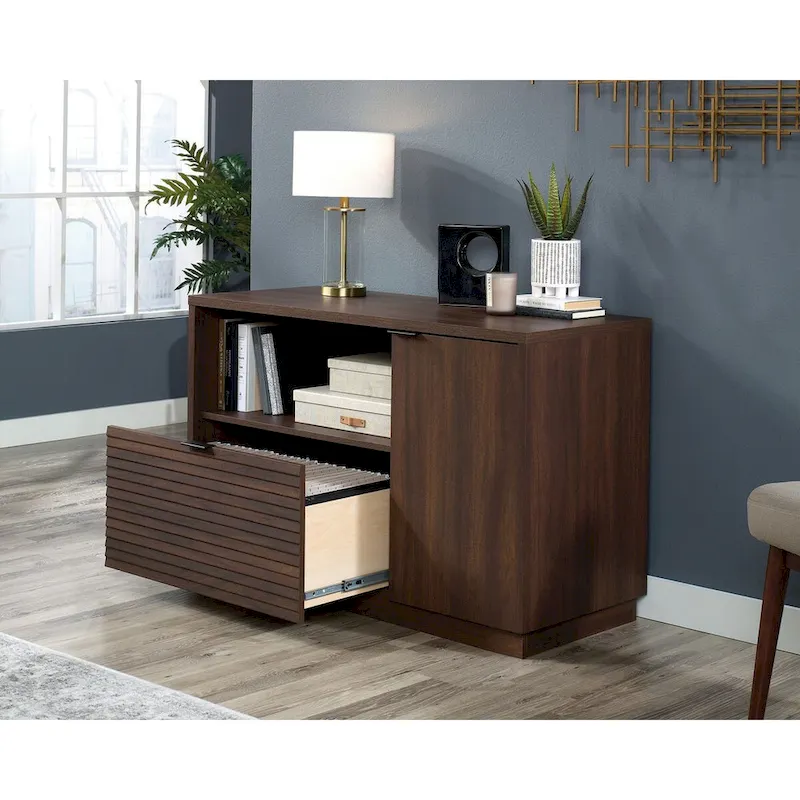 Rich Walnut Lateral File Credenza, Letter Size
