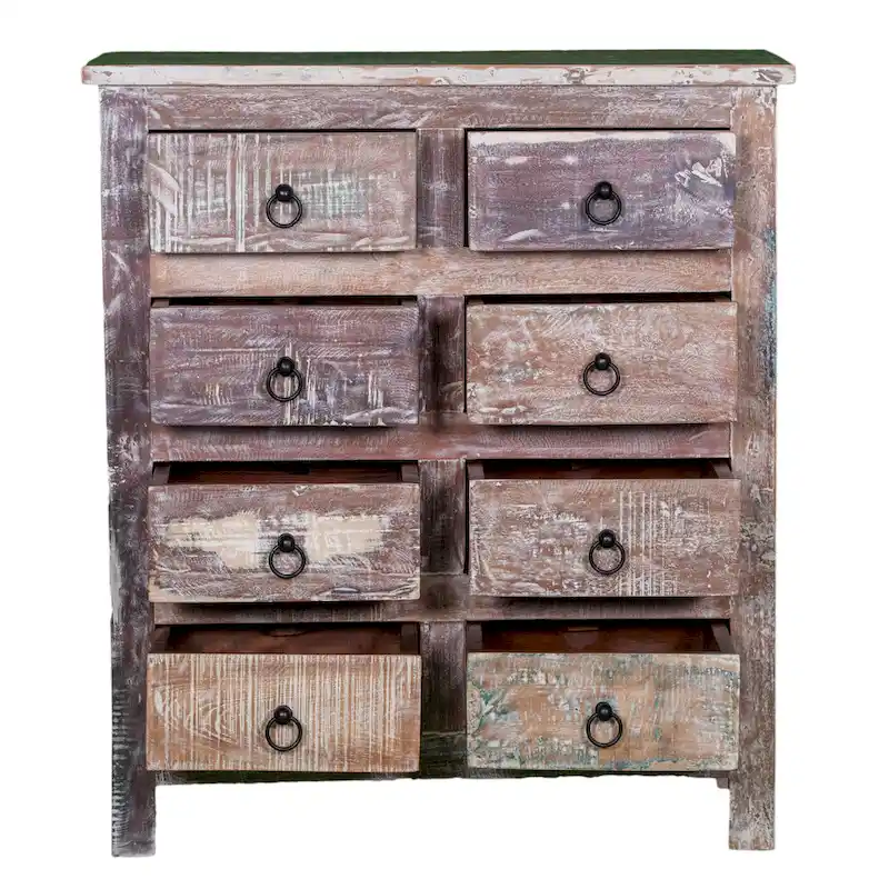 Maadze 32  Wide Reclaimed wood 8-Drawers Chest