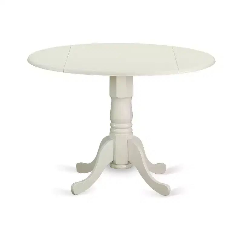 HomeStock 5-Piece Linen White Finish Solid Wood Top Dining table with 4 Chairs