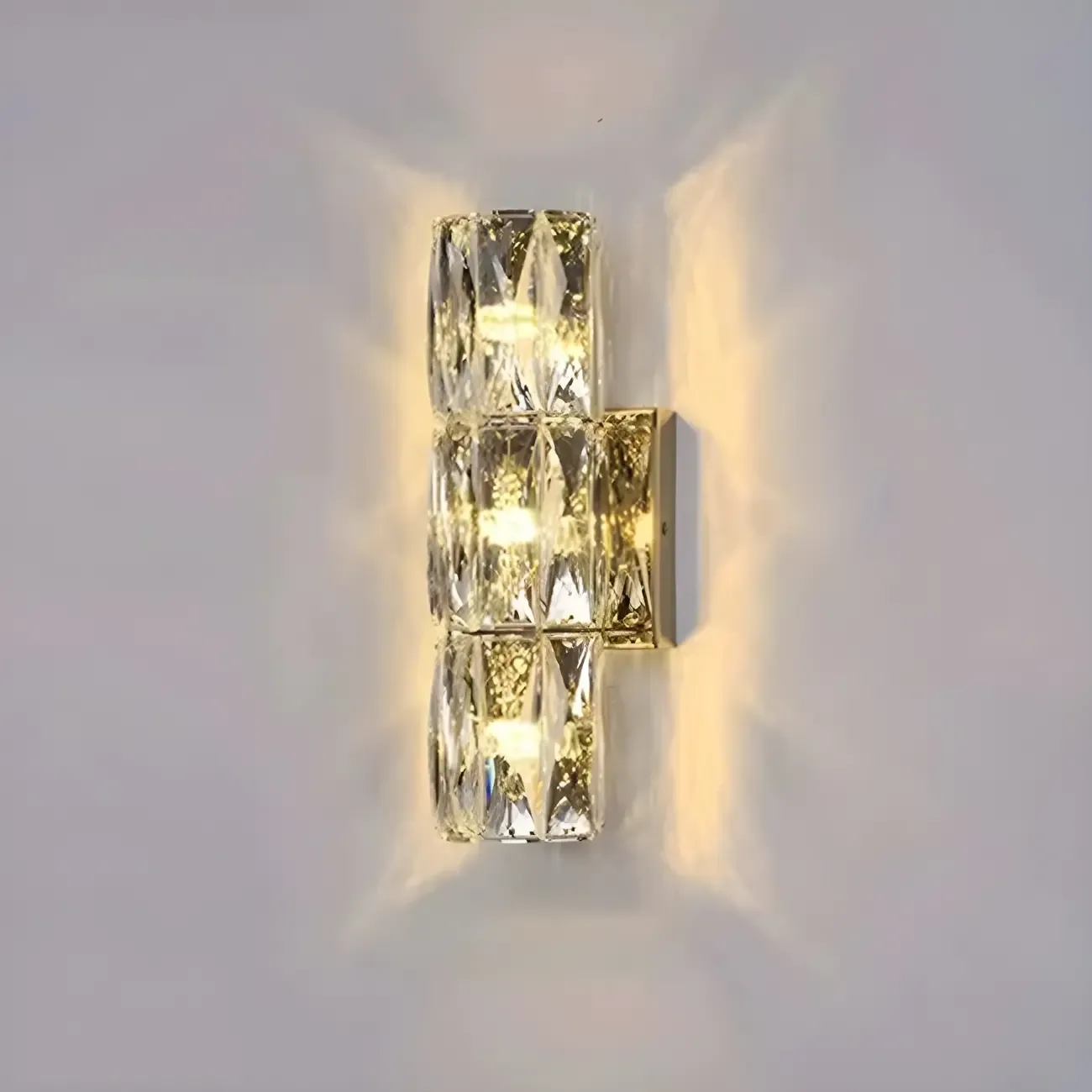 Modern 4-Light Chrome Crystal Cylinder Wall Sconce Light Fixture