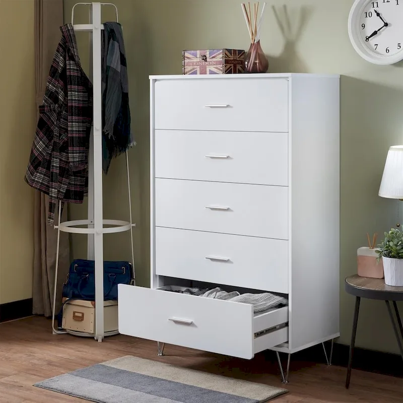 5-Drawer Vertical Chest with Metal Legs