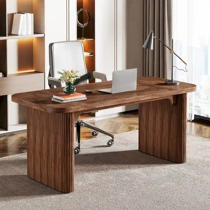62.99 W Modern Executive Desk Simple Computer Desk with Engineered Wood Top and Legs