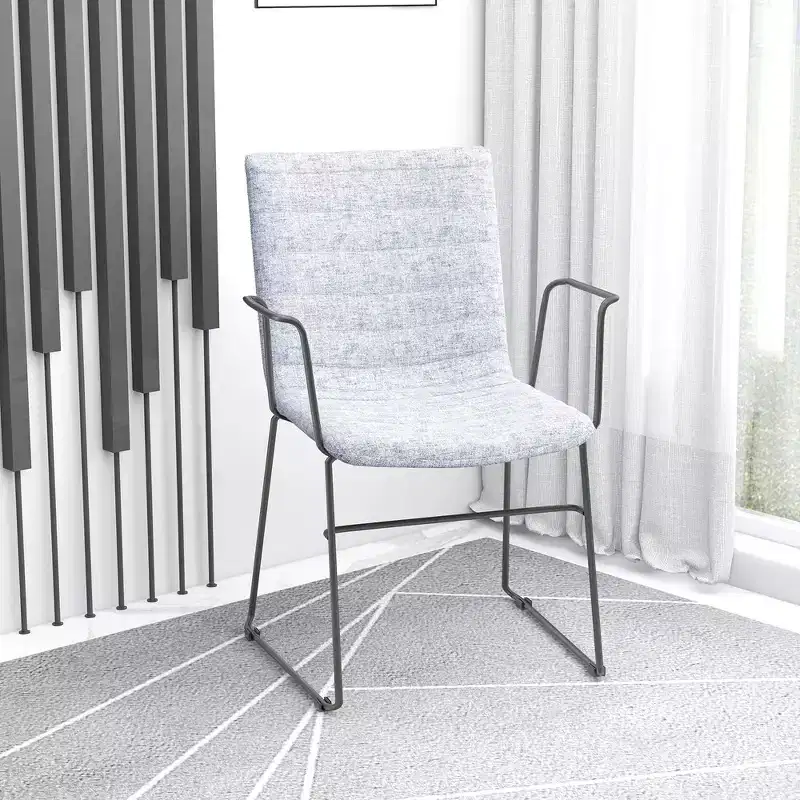 LeisureMod Ergonomic Office Chair Upholstered in Leather/Polyester with Powder-Coated Stainless Steel Frame Padded Seat and Back Zylar Collection