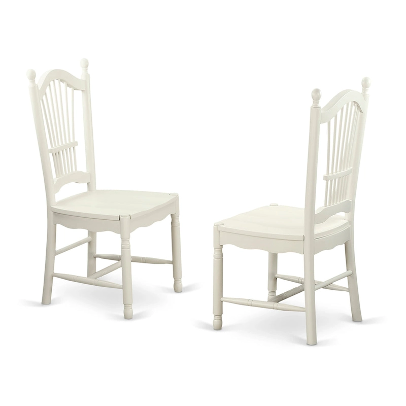 East West Furniture Dining Set- an Oval Dining Table and Wood Seat Chairs, Linen White(Pieces Options)