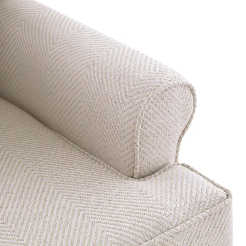 Upholstered Polyester Accent Armchair with Spiral Wood Legs and High-Resilient Cushion